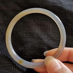 SOLD - Purple agate bangle bracelet - 紫烟玛瑙